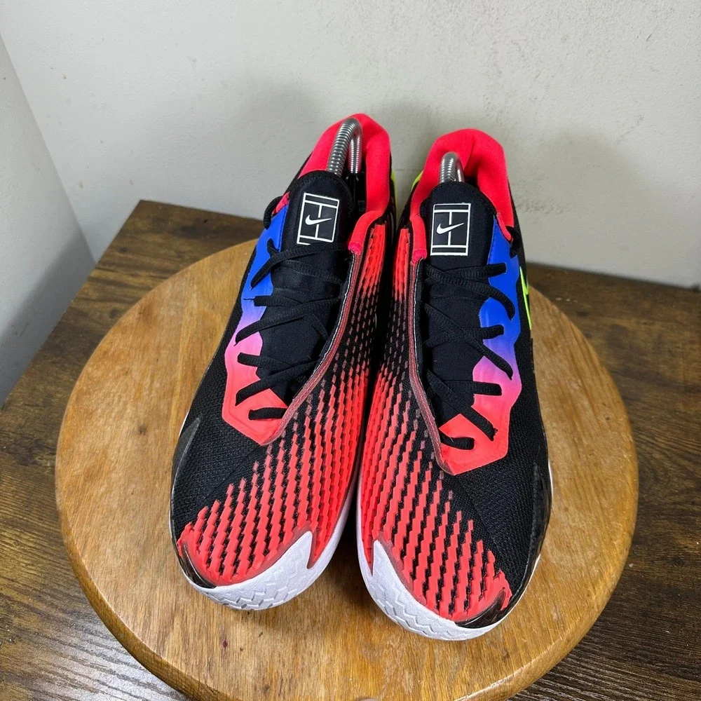 NikeCourt Air Zoom Vapor Cage 4 Black Crimson Volt Shoes CD0424-007 Mens 10.5